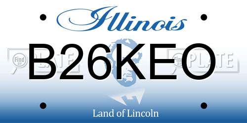 B26KEO Illinois License Plate