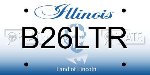 B26LTR Illinois License Plate
