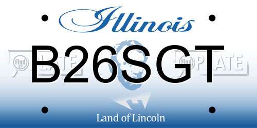 B26SGT Illinois License Plate