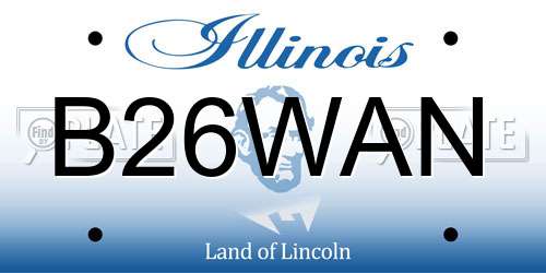 B26WAN Illinois License Plate