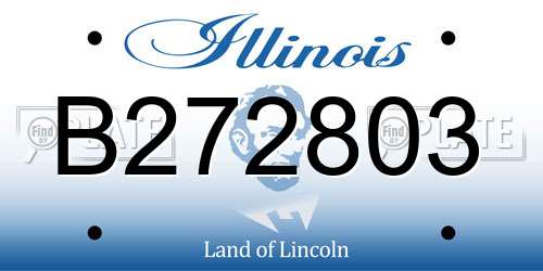 B272803 Illinois License Plate