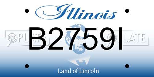B2759I Illinois License Plate