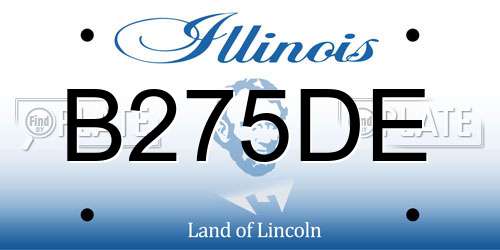 B275DE Illinois License Plate