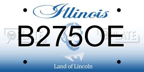 B275OE Illinois License Plate