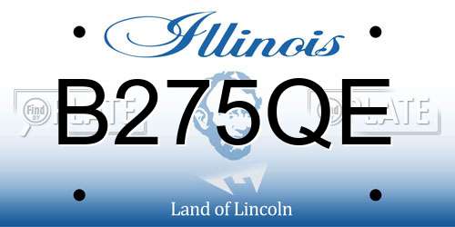 B275QE Illinois License Plate