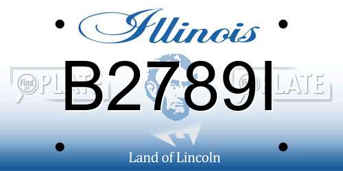 B2789I Illinois License Plate