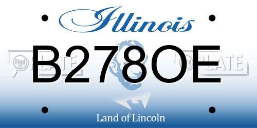 B278OE Illinois License Plate