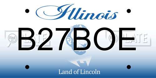 B27BOE Illinois License Plate