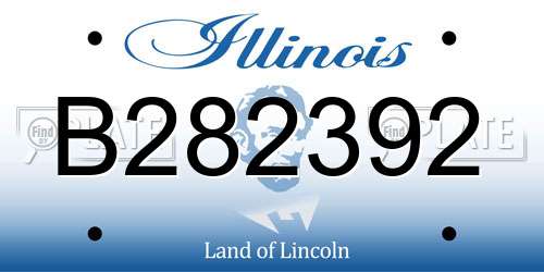 B282392 Illinois License Plate