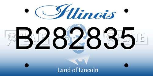 B282835 Illinois License Plate