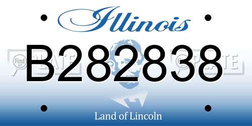 B282838 Illinois License Plate