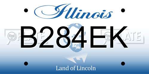 B284EK Illinois License Plate