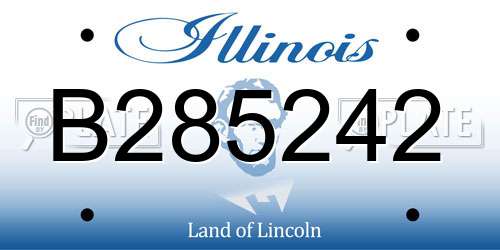 B285242 Illinois License Plate