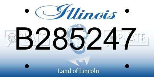 B285247 Illinois License Plate