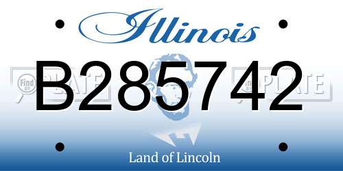 B285742 Illinois License Plate