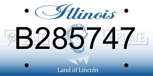 B285747 Illinois License Plate