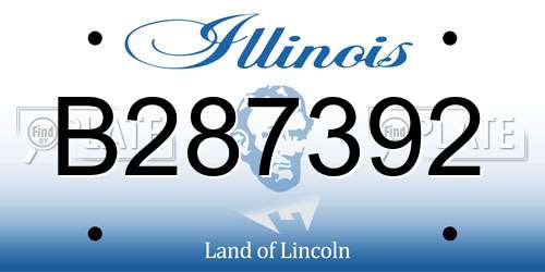 B287392 Illinois License Plate