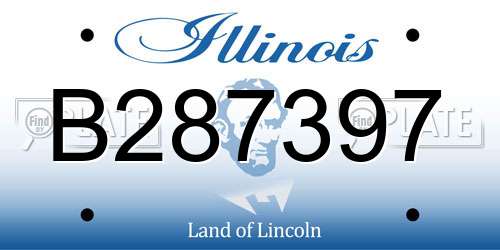 B287397 Illinois License Plate