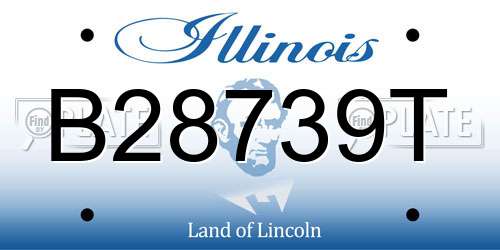 B28739T Illinois License Plate