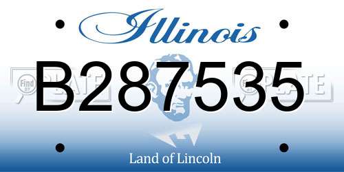 B287535 Illinois License Plate