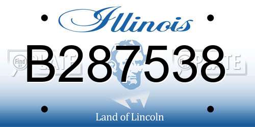 B287538 Illinois License Plate