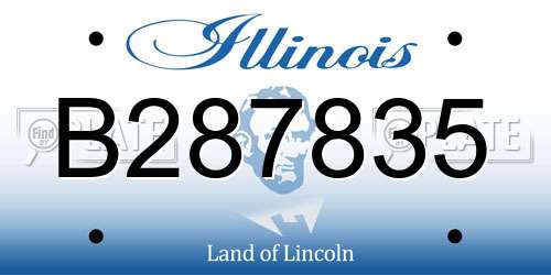 B287835 Illinois License Plate
