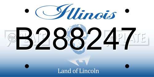 B288247 Illinois License Plate