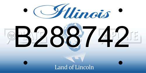 B288742 Illinois License Plate