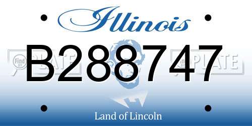 B288747 Illinois License Plate