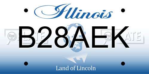 B28AEK Illinois License Plate