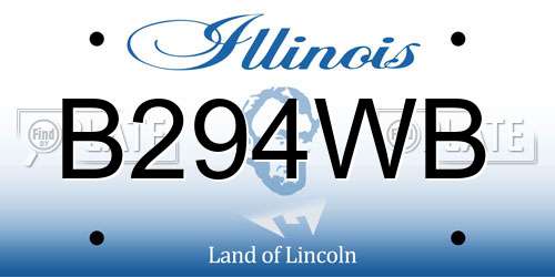 B294WB Illinois License Plate