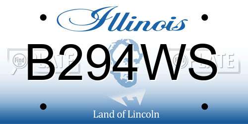 B294WS Illinois License Plate