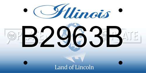 B2963B Illinois License Plate