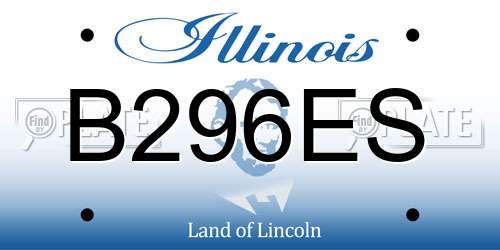 B296ES Illinois License Plate