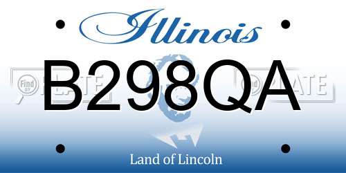 B298QA Illinois License Plate