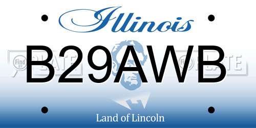 B29AWB Illinois License Plate
