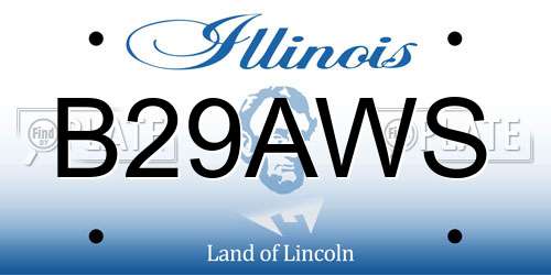 B29AWS Illinois License Plate