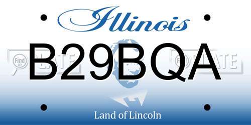 B29BQA Illinois License Plate