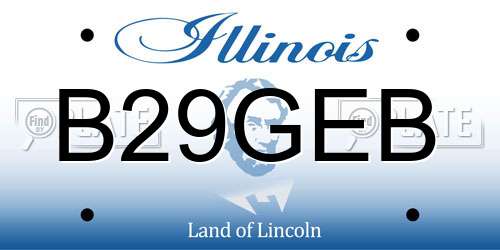 B29GEB Illinois License Plate