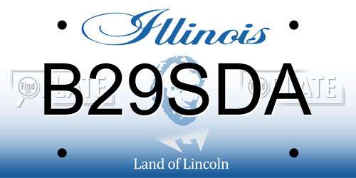 B29SDA Illinois License Plate