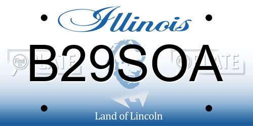 B29SOA Illinois License Plate