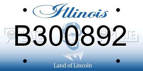 B300892 Illinois License Plate
