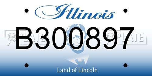 B300897 Illinois License Plate
