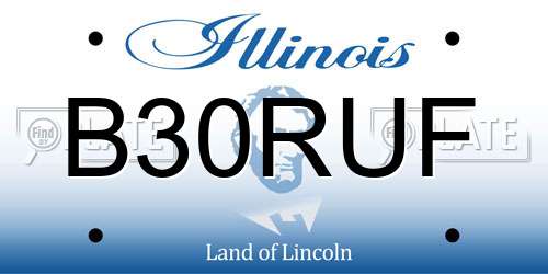 B30RUF Illinois License Plate