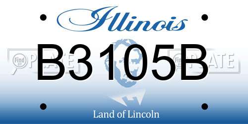 B3105B Illinois License Plate
