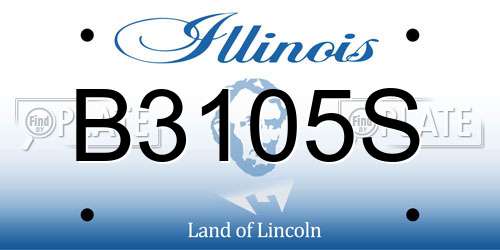 B3105S Illinois License Plate