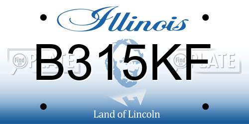 B315KF Illinois License Plate