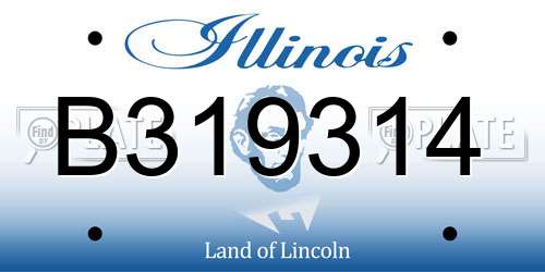 B319314 Illinois License Plate