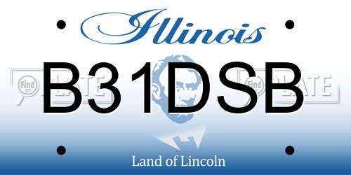 B31DSB Illinois License Plate
