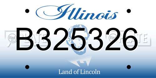 B325326 Illinois License Plate